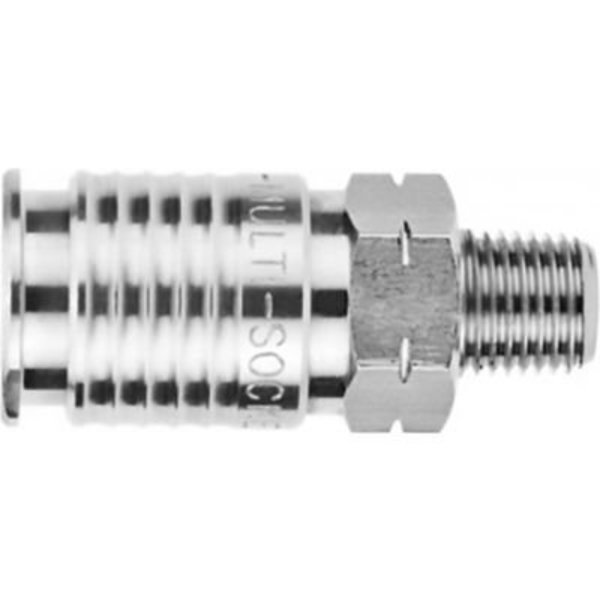 Alpha Technologies Aignep USA 1/4" Multisocket Stainless Steel x 1/4" Male NPTF 60191-04